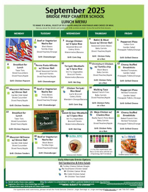 September Lunch Calendar